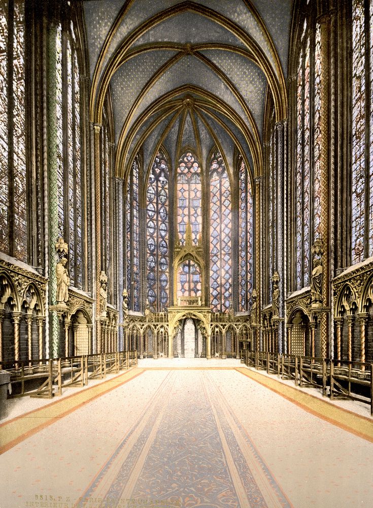 The Holy Chapel (Sainte-Chapelle), interior, Paris, France.