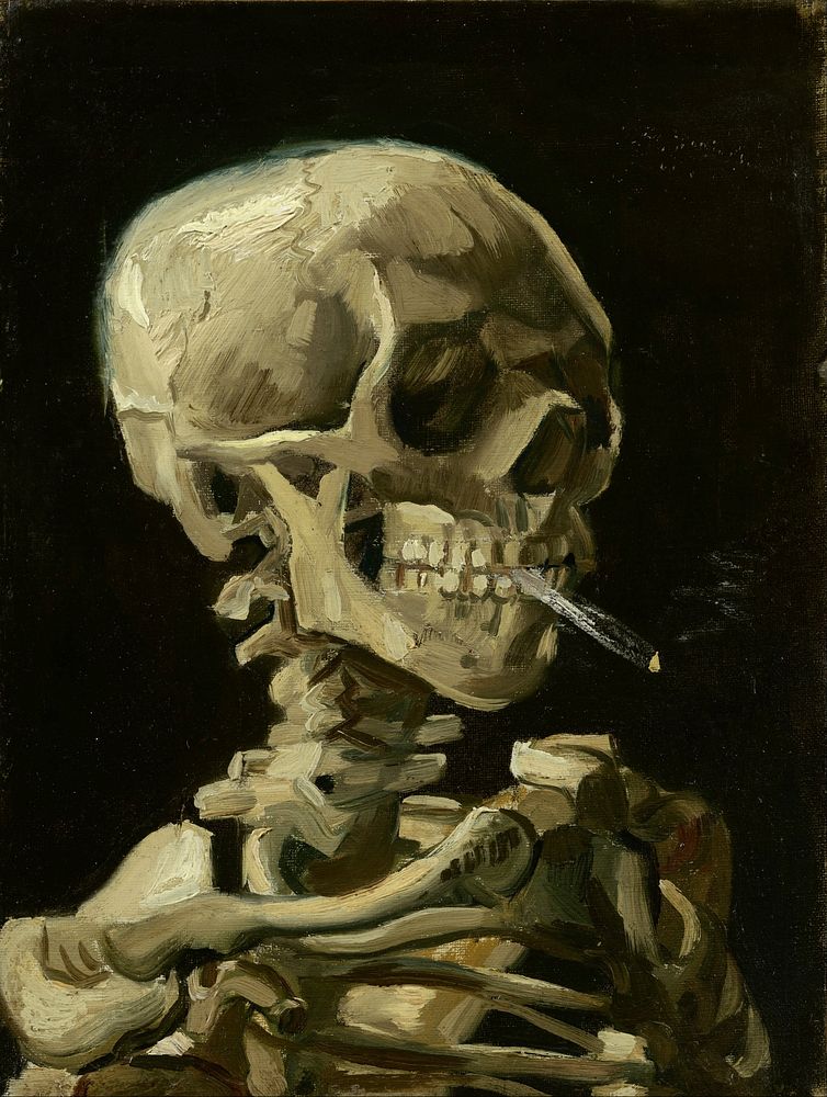 Vincent van Gogh - Head of a skeleton with a burning cigarette - Google Art Project
