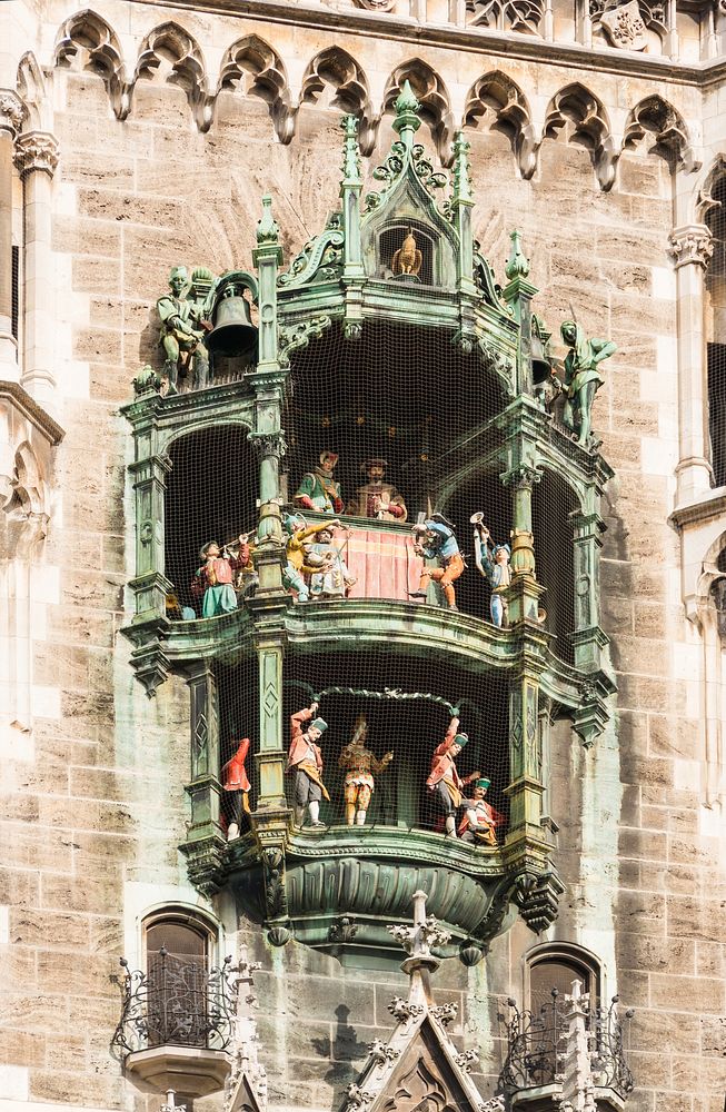 The glockenspiel of the new Town Hall, Munich, Bavaria, Germany.