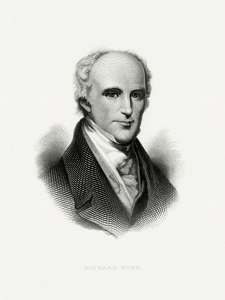 Engraved BEP portrait of U.S. Secretary of the Treasury Richard Rush