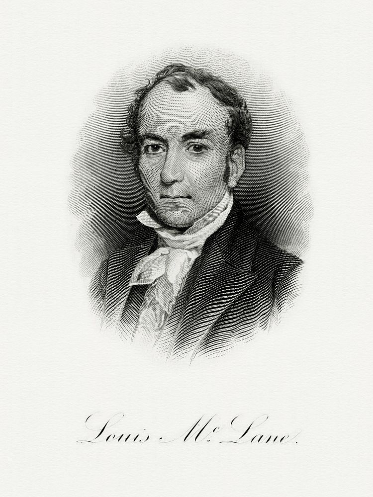 Engraved BEP portrait of U.S. Secretary of the Treasury Louis McLane