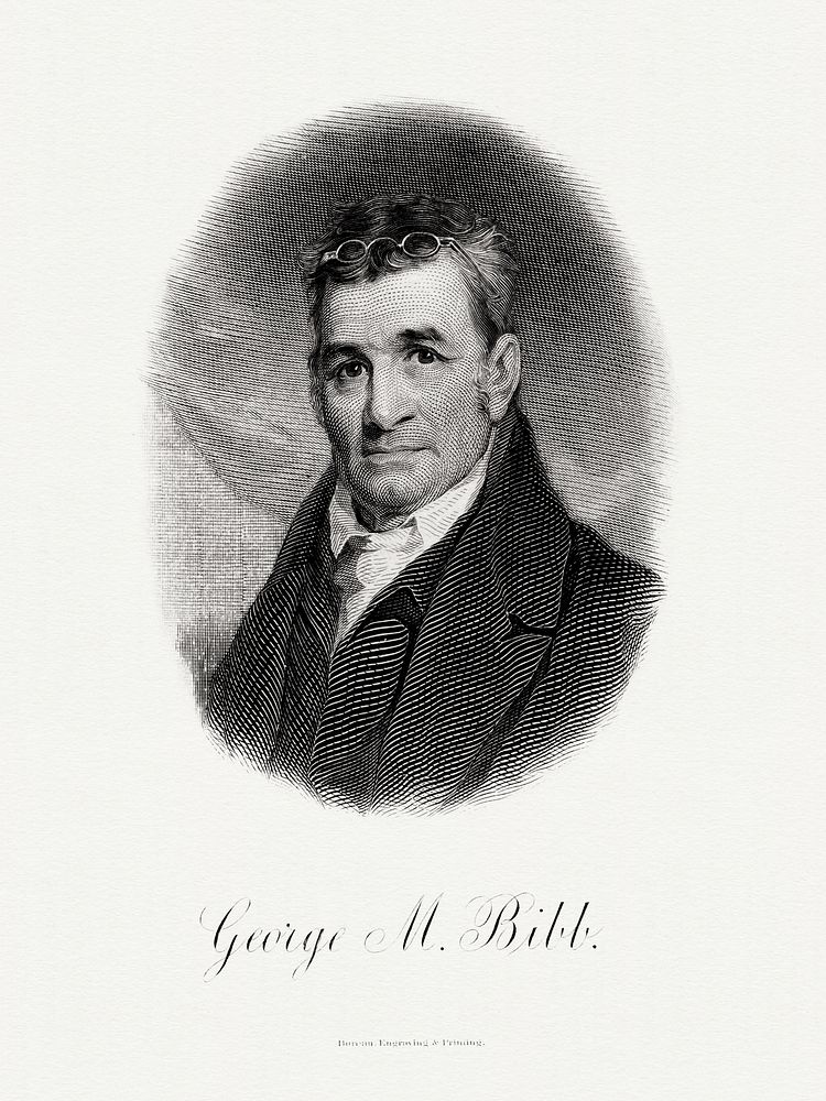 Engraved BEP portrait of U.S. Secretary of the Treasury George M. Bibb