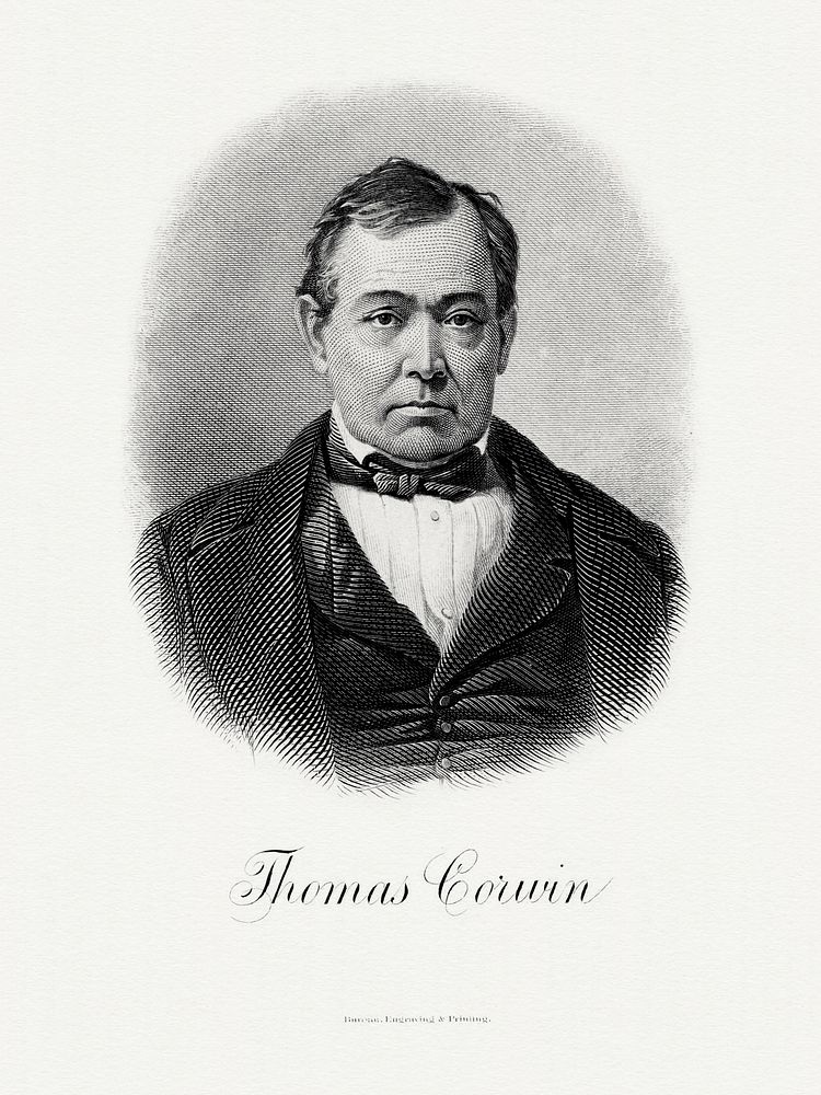 Engraved BEP portrait of U.S. Secretary of the Treasury Thomas Corwin