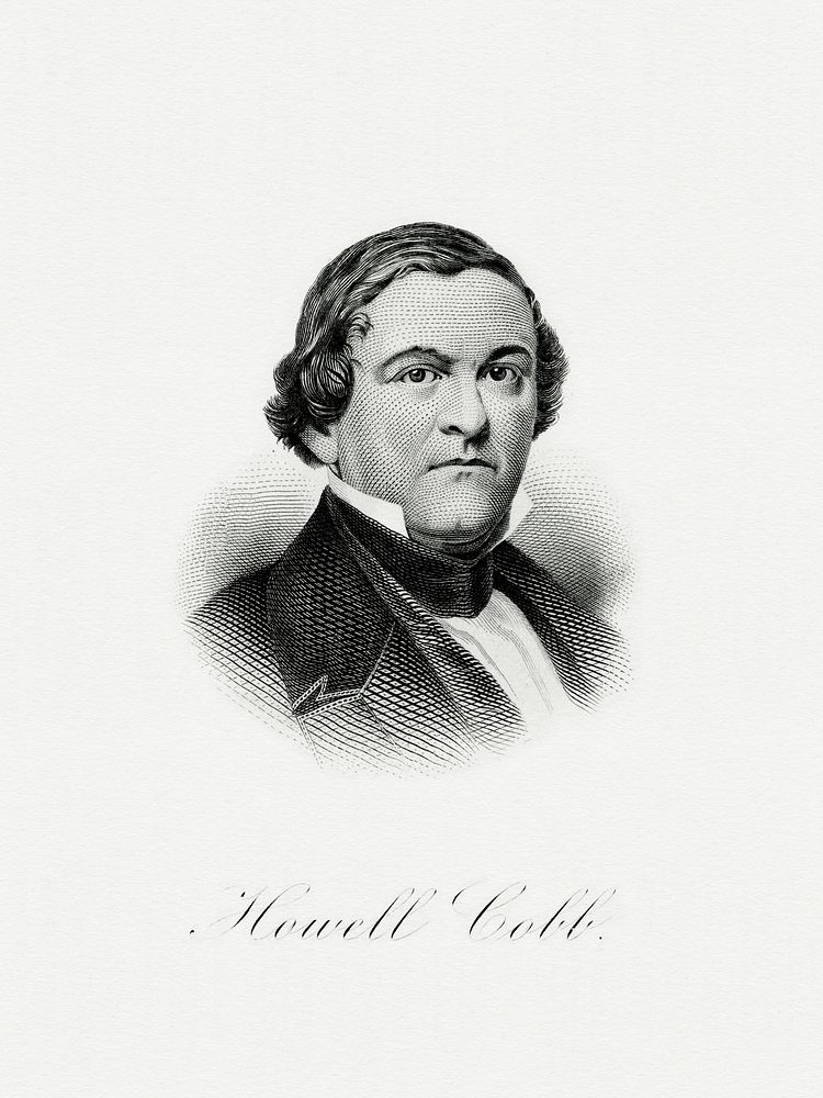 Engraved BEP portrait of U.S. Secretary of the Treasury Howell Cobb