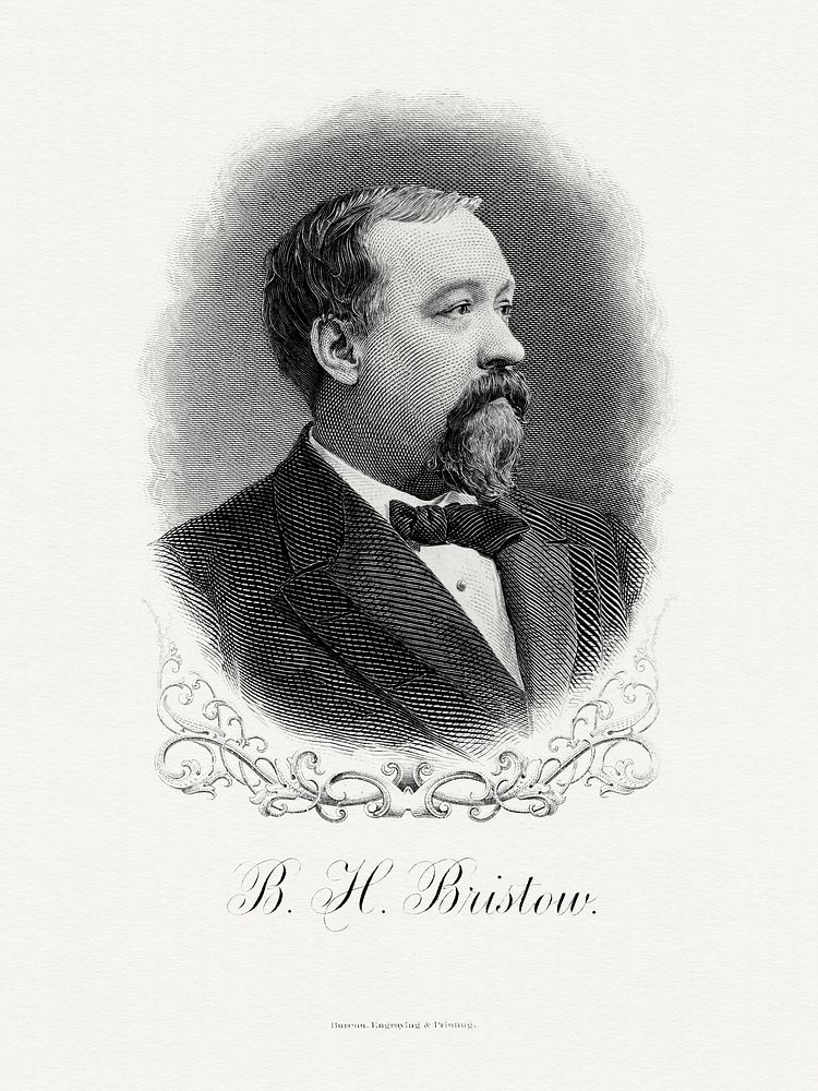 Engraved BEP portrait of U.S. Secretary of the Treasury Benjamin Bristow