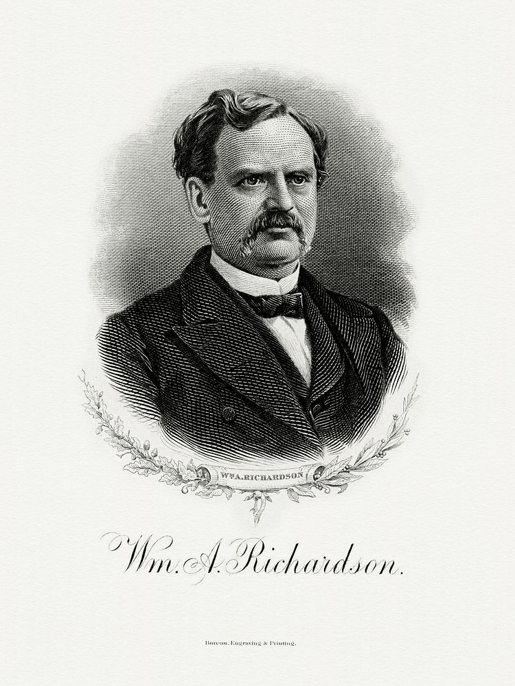 Engraved BEP portrait of U.S. Secretary of the Treasury William Adams Richardson