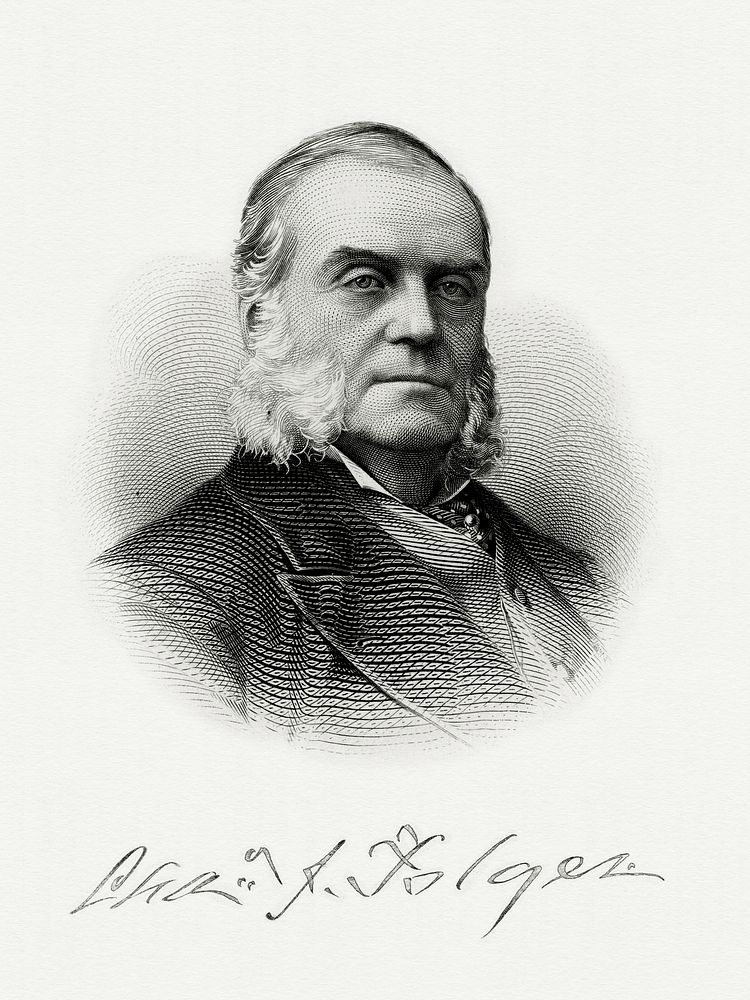 Engraved BEP portrait of U.S. Secretary of the Treasury Charles J. Folger