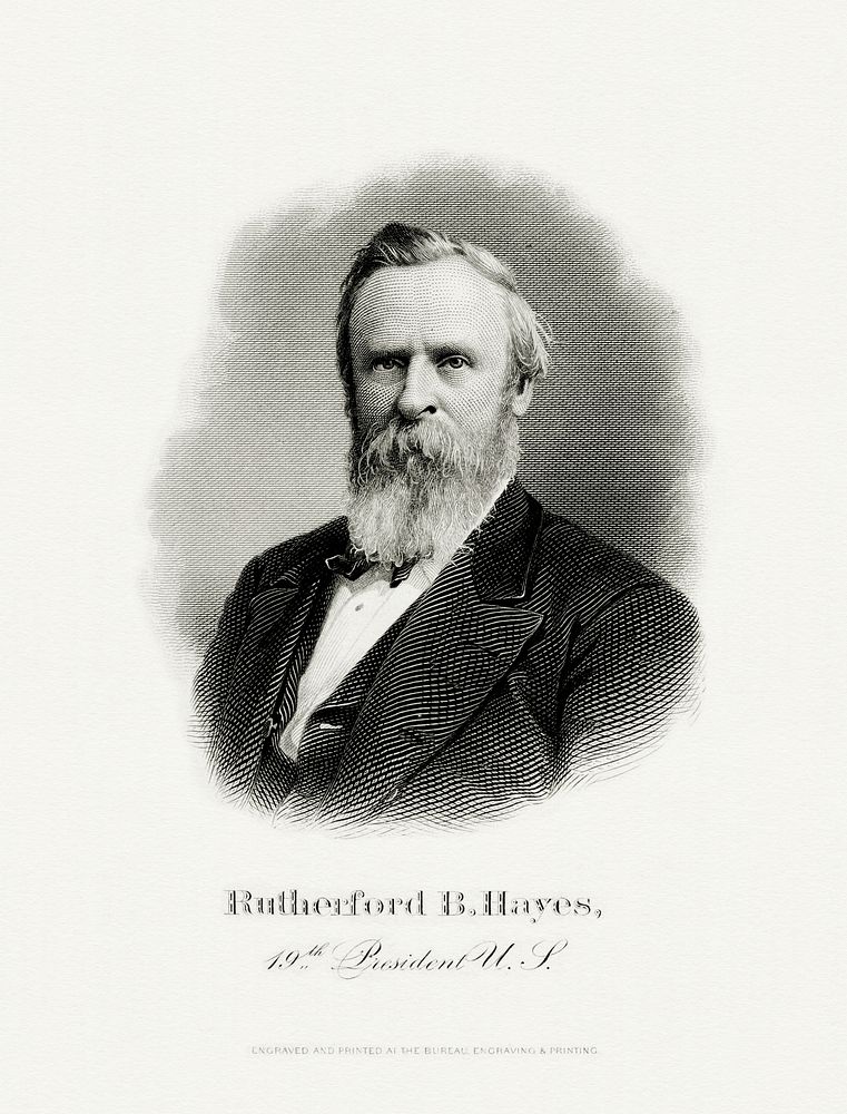 Engraved BEP portrait of U.S. President Rutherford B. Hayes