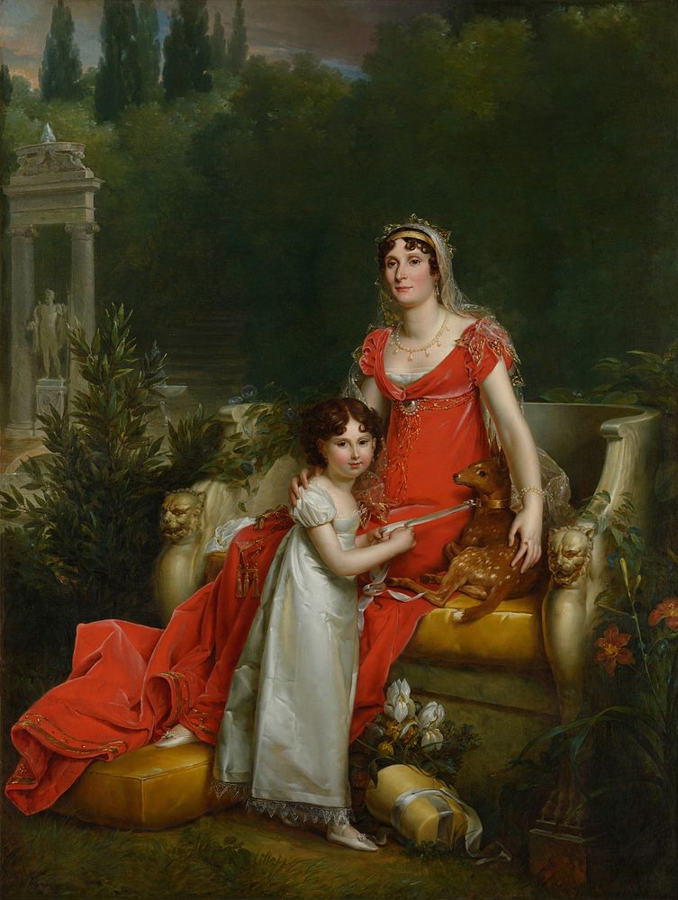 Elisa Bonaparte with her daughter Napoleona Baciocchi - François Gérard - Google Cultural Institute