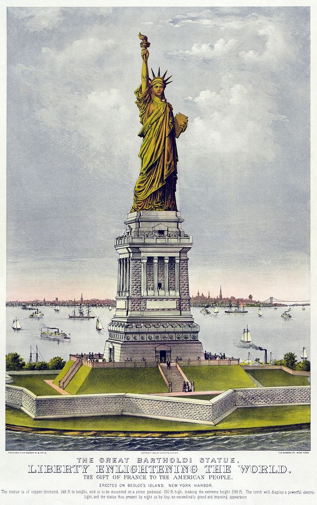 The great Bartholdi statue, liberty enlightening the world: the gift of France to the American people. 1 print :…