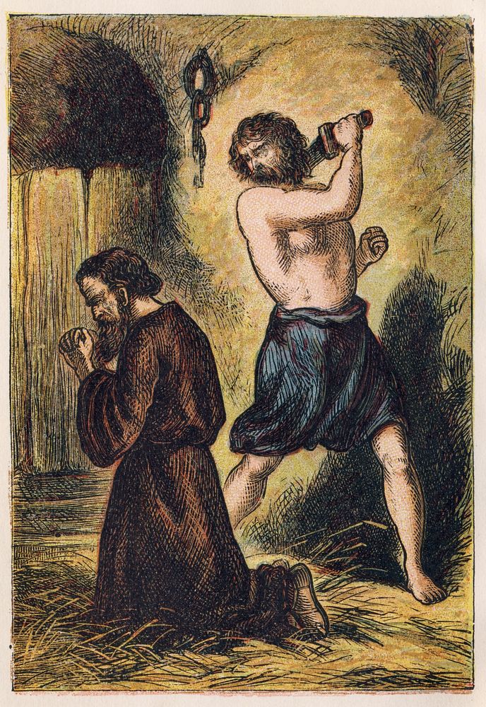 "Martyrdom of St. Paul", from an 1887 copy of Foxe's Book of Martyrs illustrated by Kronheim.