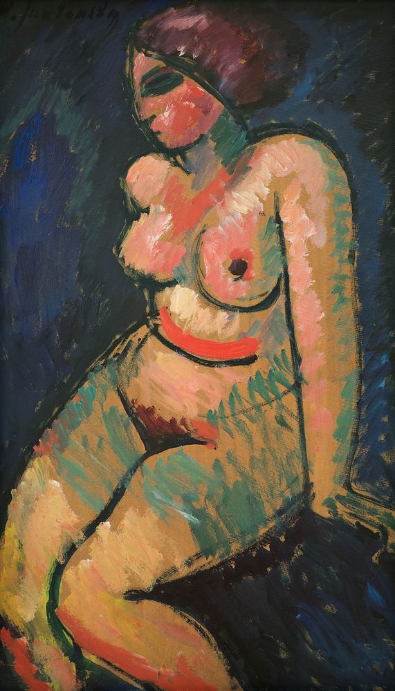 Sitting female nude