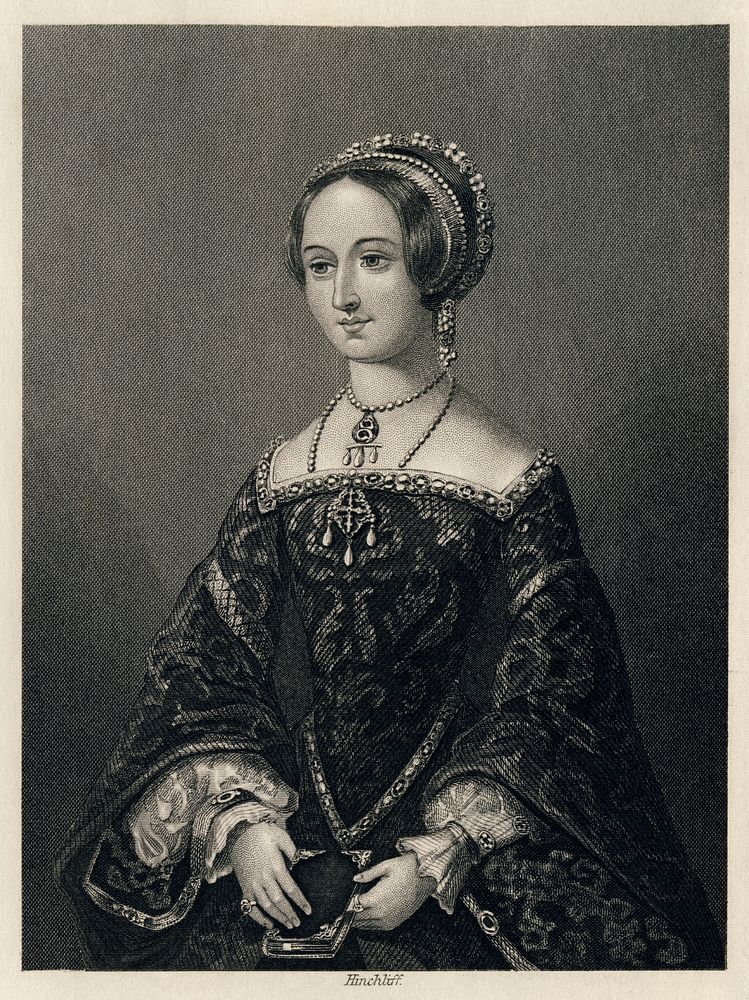 Marguerite, Queen of Navarre, in an engraving by Hinchliff. From an 1864 edition of the Heptameron