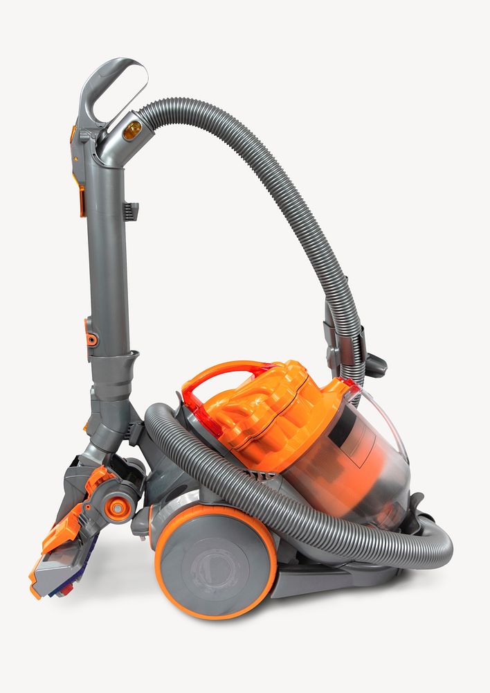 Orange vacuum cleaner collage element psd