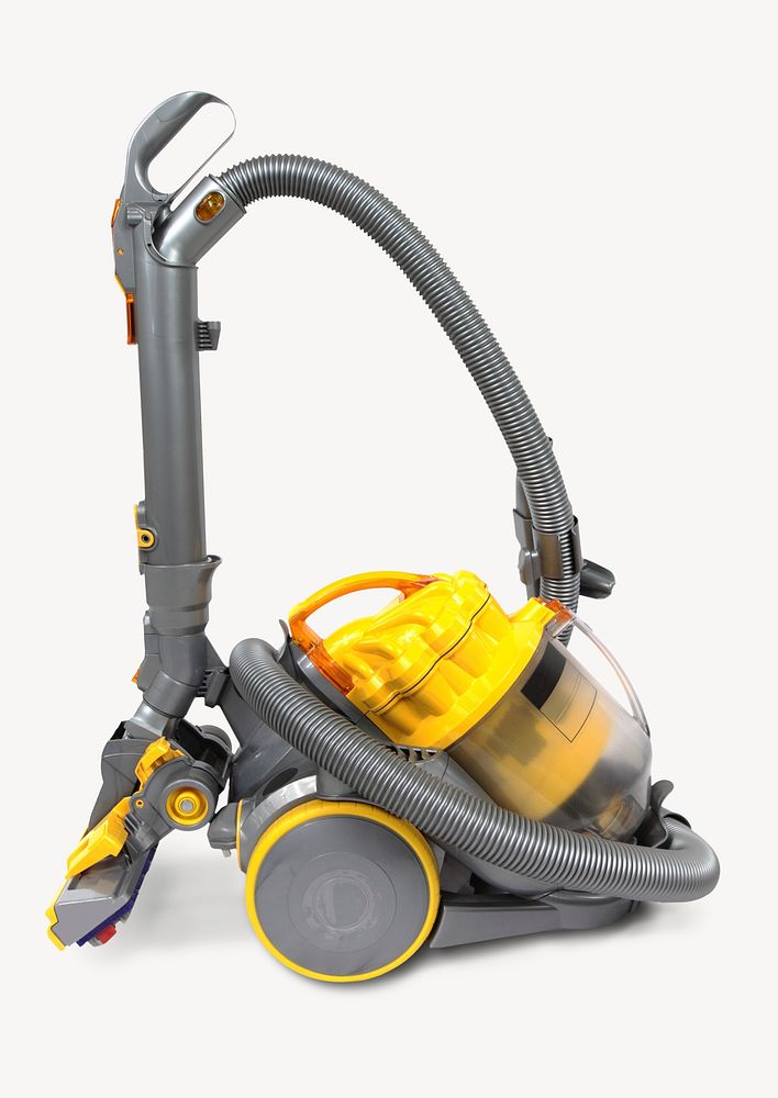 Yellow vacuum cleaner collage element psd