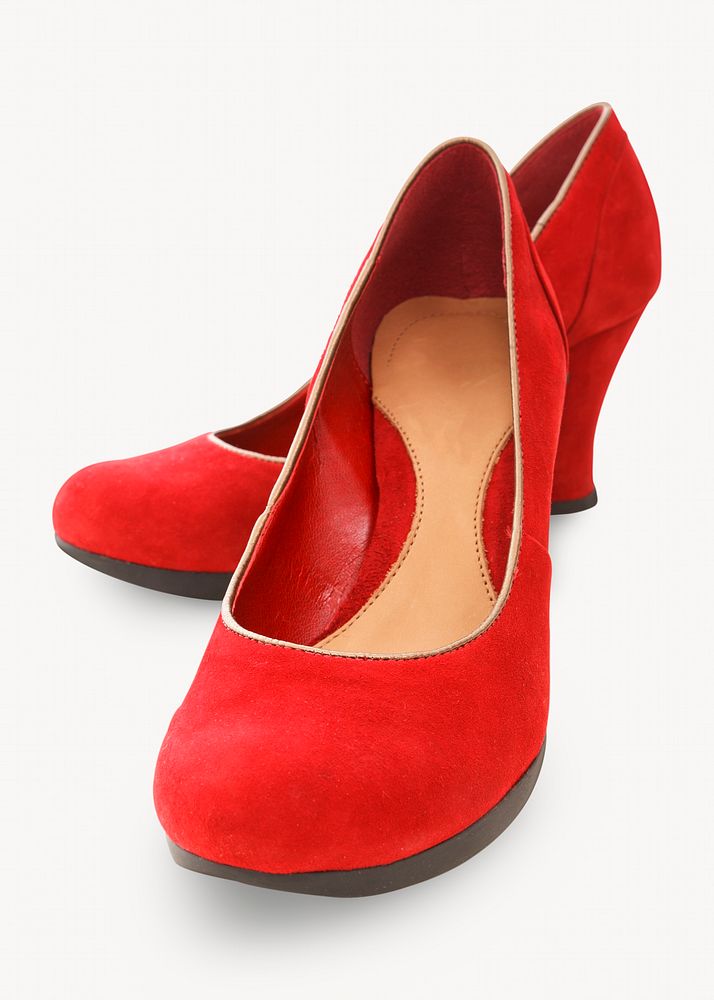 Red high heels, isolated apparel image