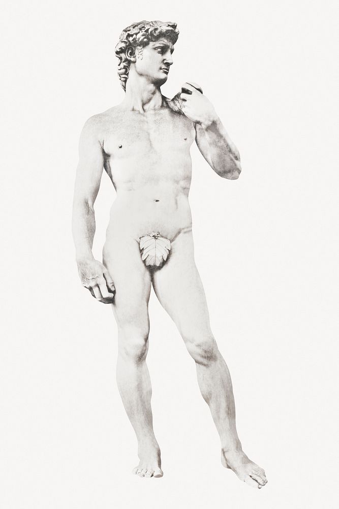 Michelangelo's sculpture of David illustration psd