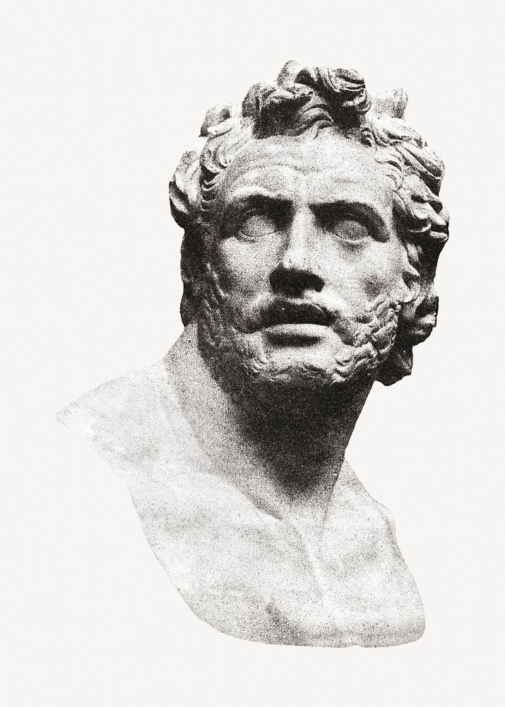 Vintage sculpture, bust of Patroclus psd