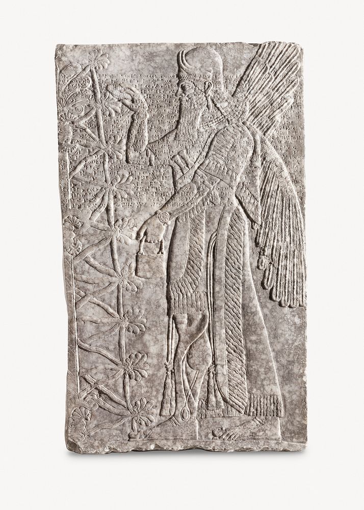 Relief with Winged Genie (883–859 BC) ornamental design in high resolution by anonymous. Original from the Saint Louis Art…