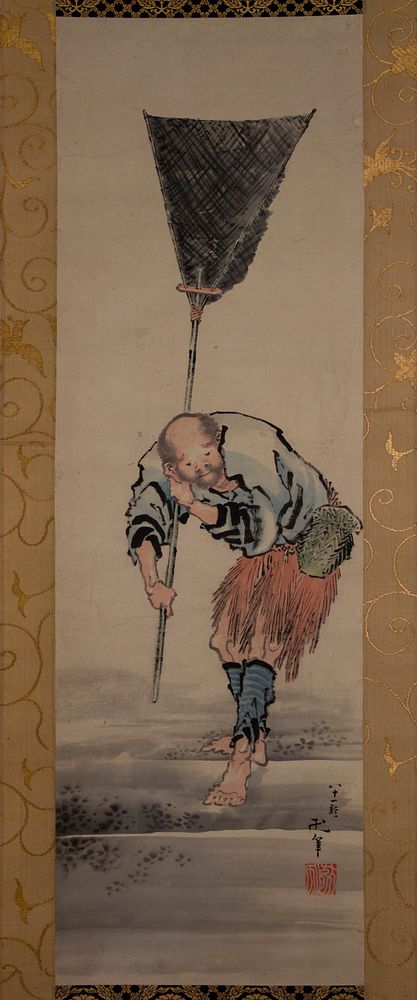Hokusai's Fisherman. Original public domain image from the MET museum.
