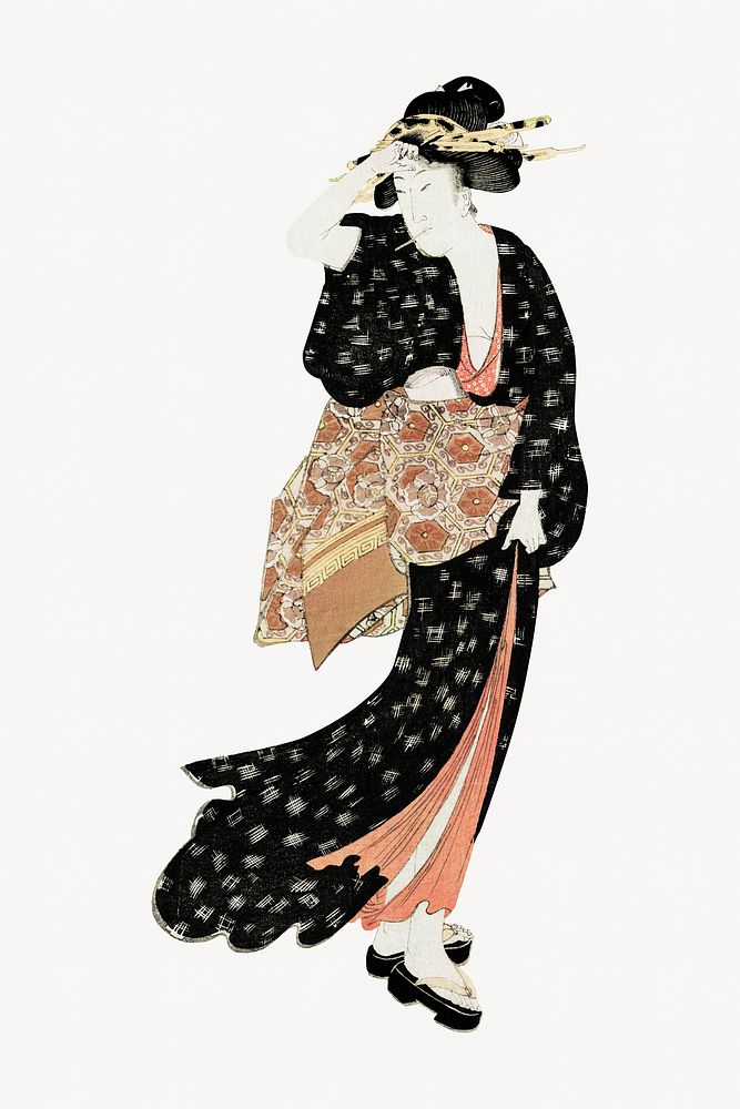 Vintage Japanese woman illustration.  Remastered by rawpixel. 