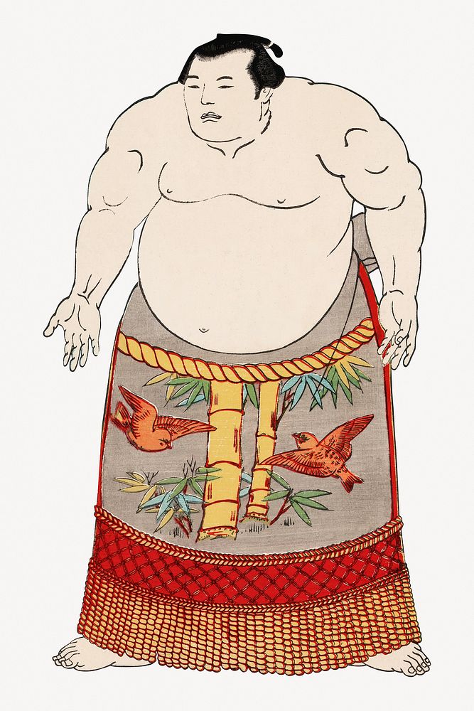 Sumo wrestler psd.   Remastered by rawpixel. 
