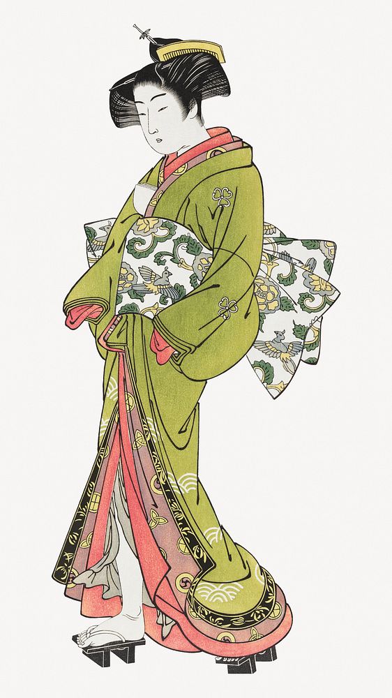 Japanese geisha psd.   Remastered by rawpixel. 