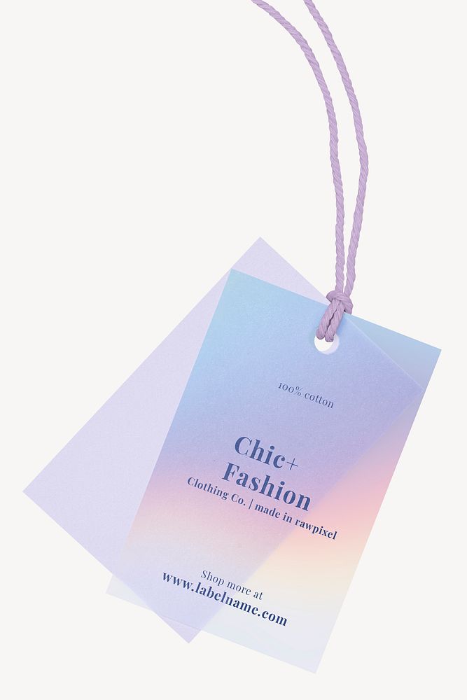 Pastel clothing tag, fashion business branding