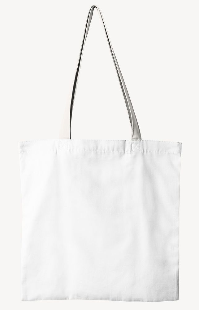 Canvas tote bag mockup, white realistic design psd