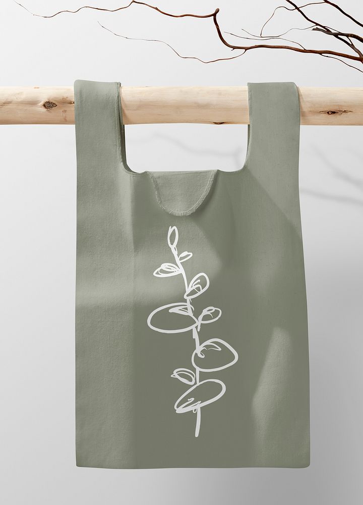 Reusable shopping bag mockup, editable design  psd