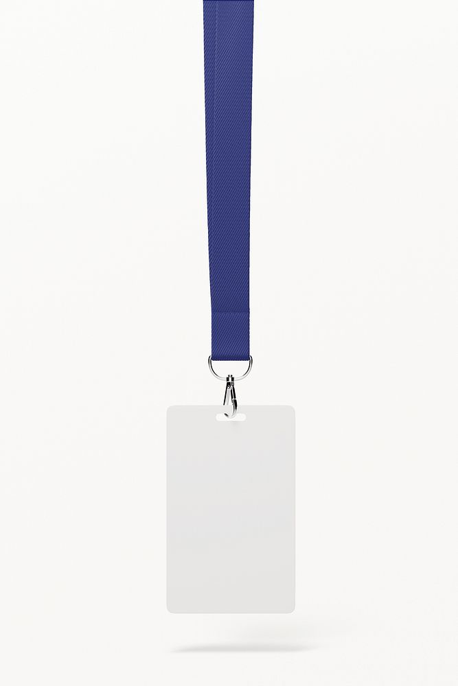 Lanyard card, blue 3D rendering design