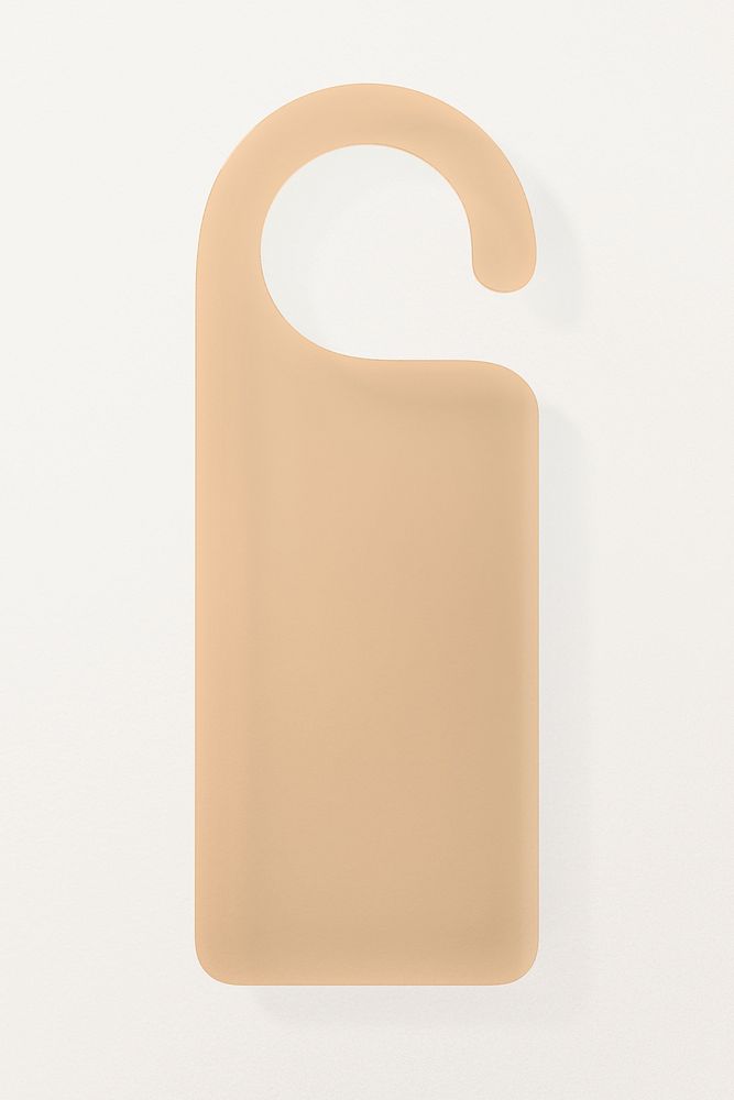Door hanger, beige 3D rendering design