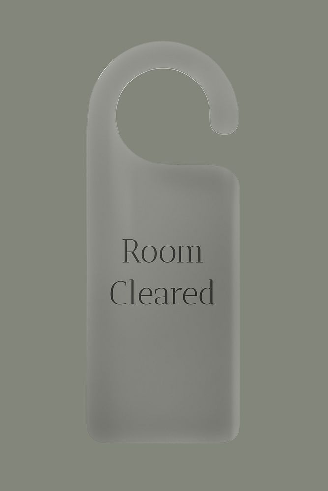 Door hanger mockup, gray 3D design psd