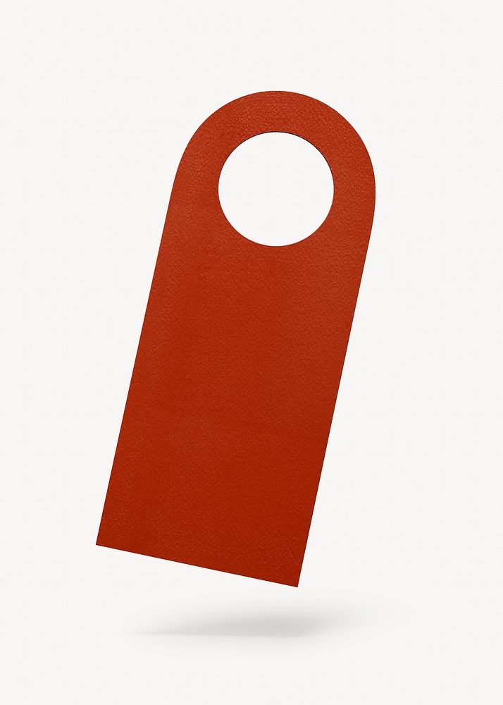 Door tag, red 3D design