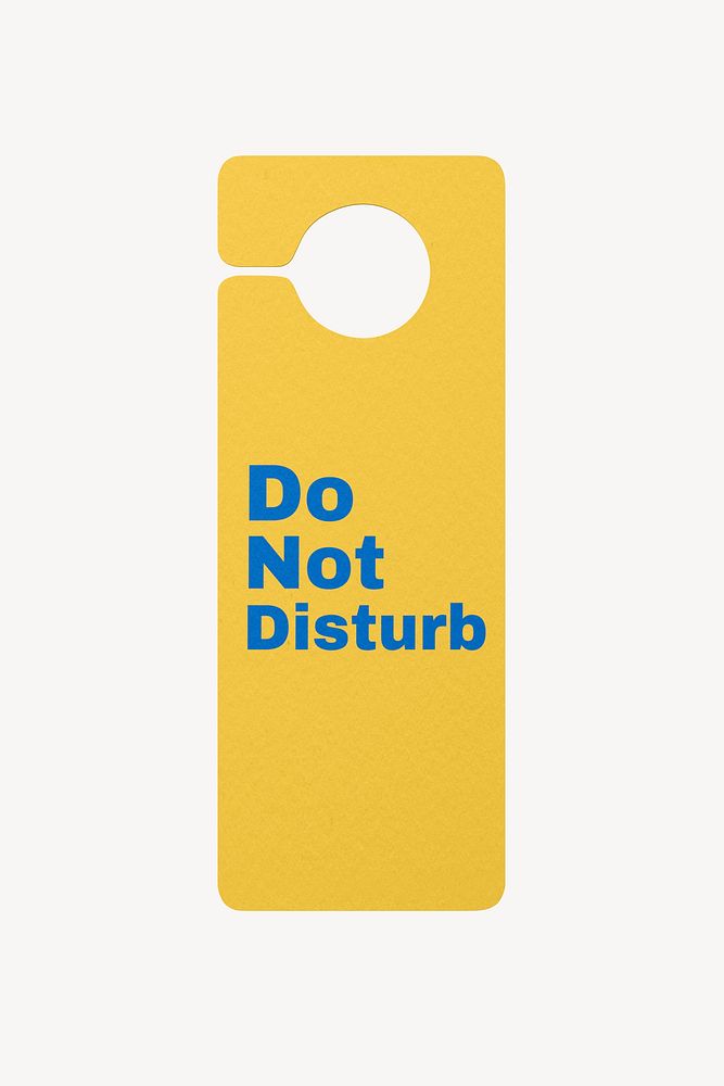 Door tag mockup, yellow 3D design psd