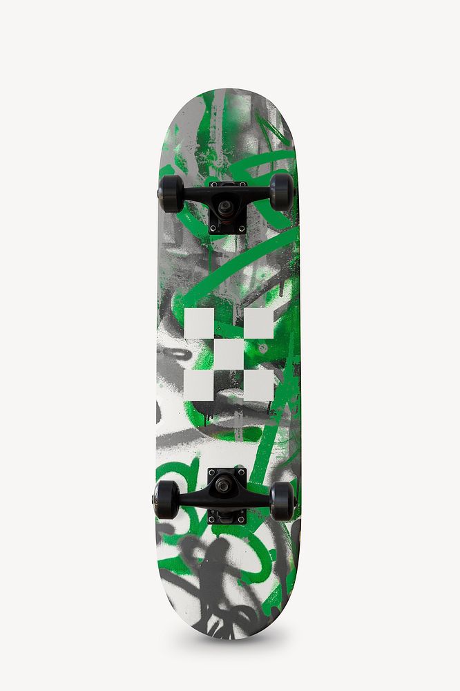 Green abstract skateboard, sport equipment design