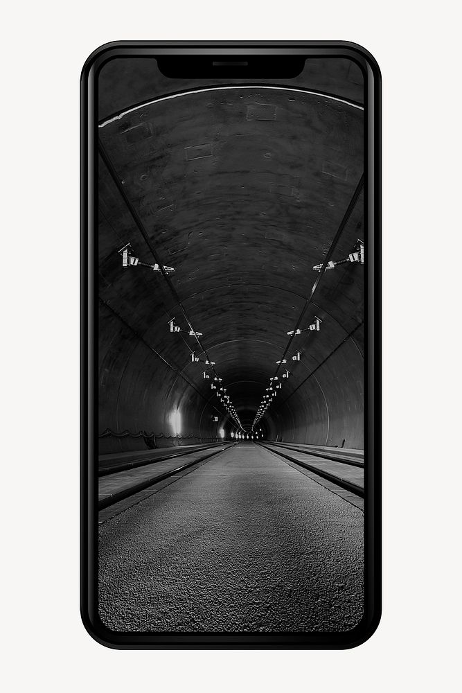 Aesthetic tunnel wallpaper on phone screen