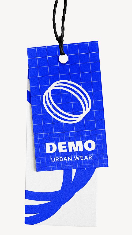 Clothing tag mockup, fashion business branding psd