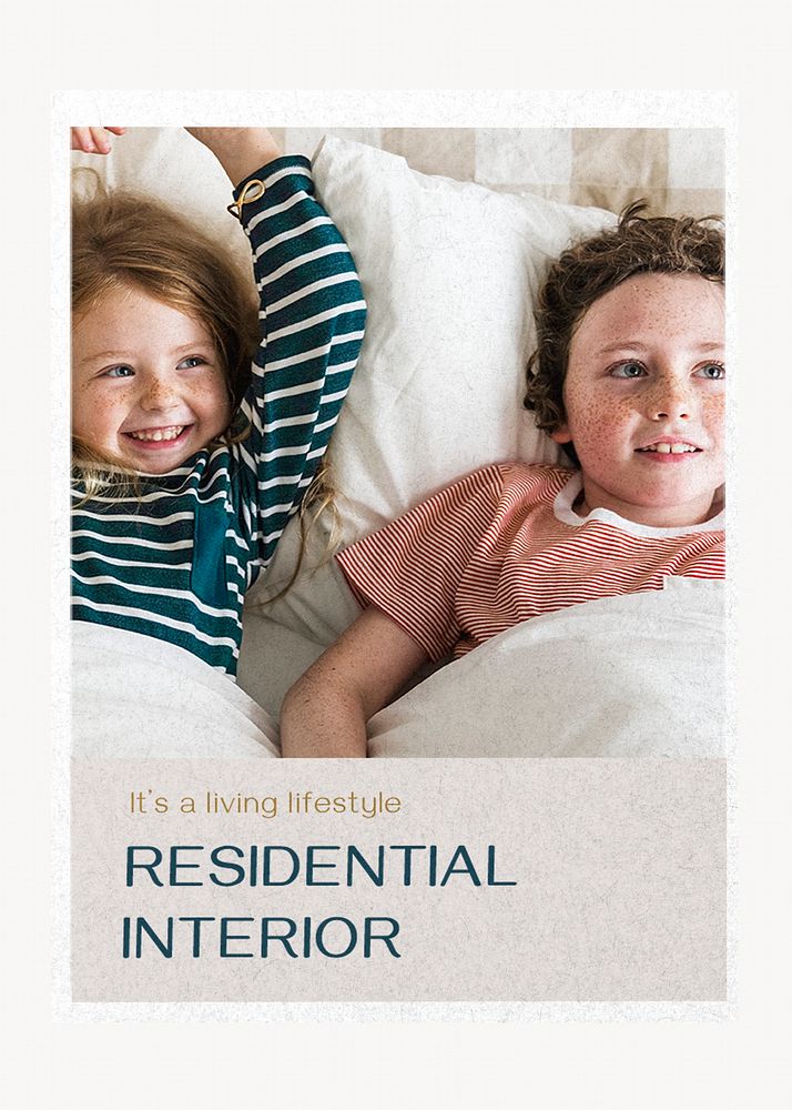 Kids residential interior poster design 