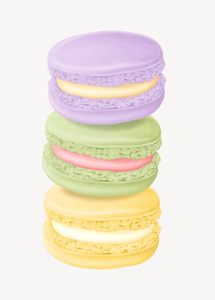 Colorful macaroons, cute dessert illustration