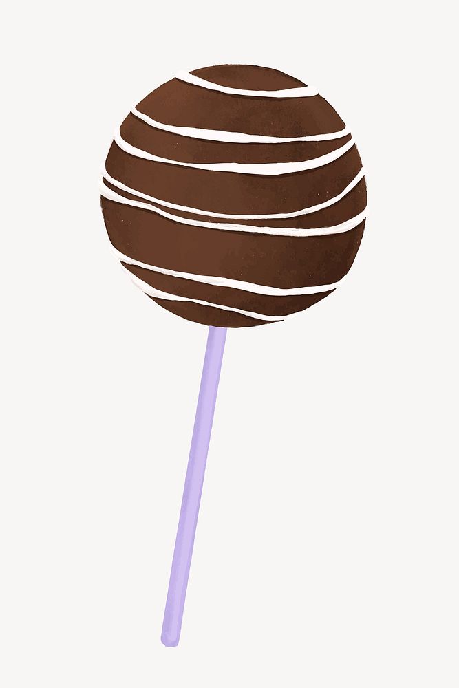 Chocolate cake pop, party dessert illustration vector