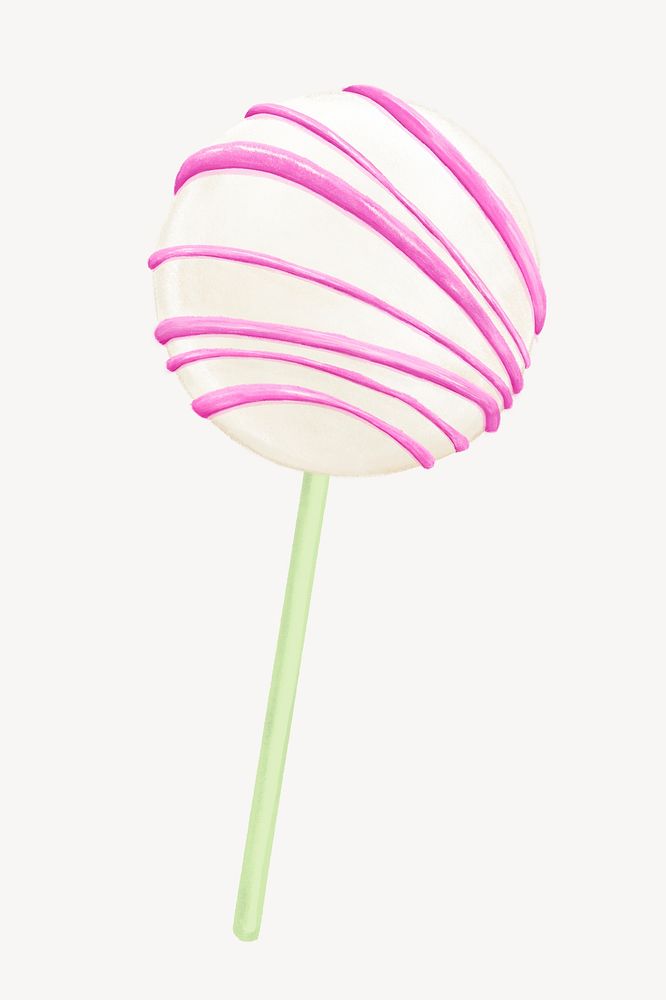 Vanilla cake pop, party dessert illustration psd