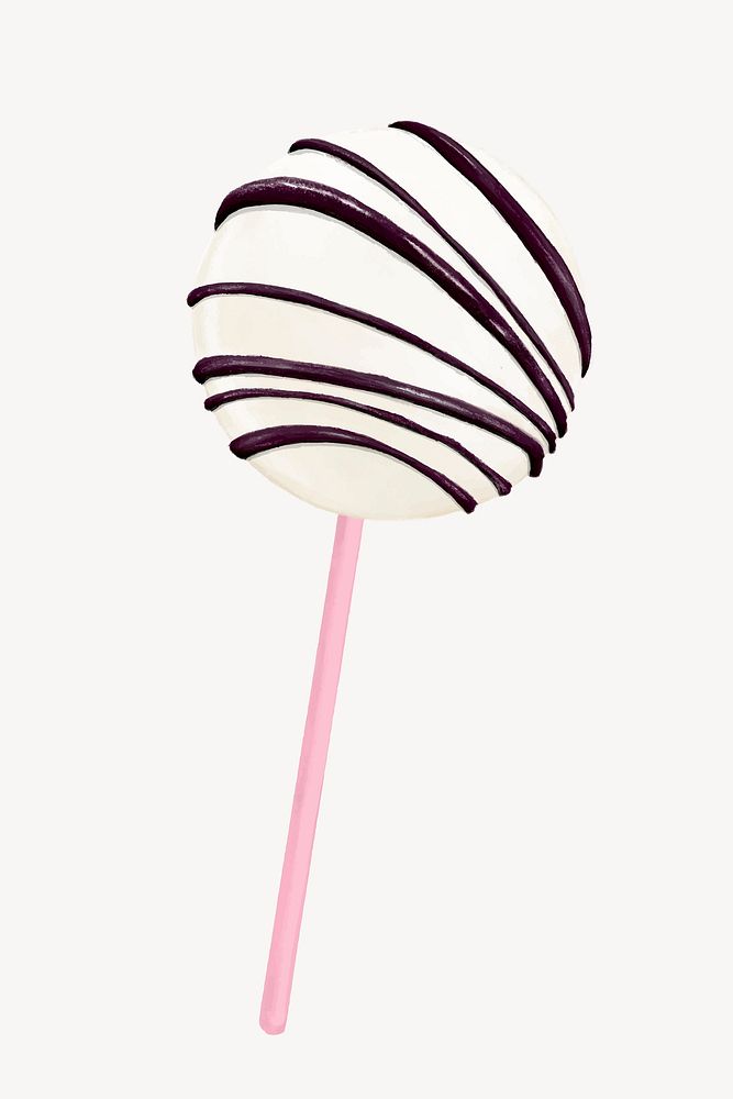 Vanilla cake pop, party dessert illustration vector