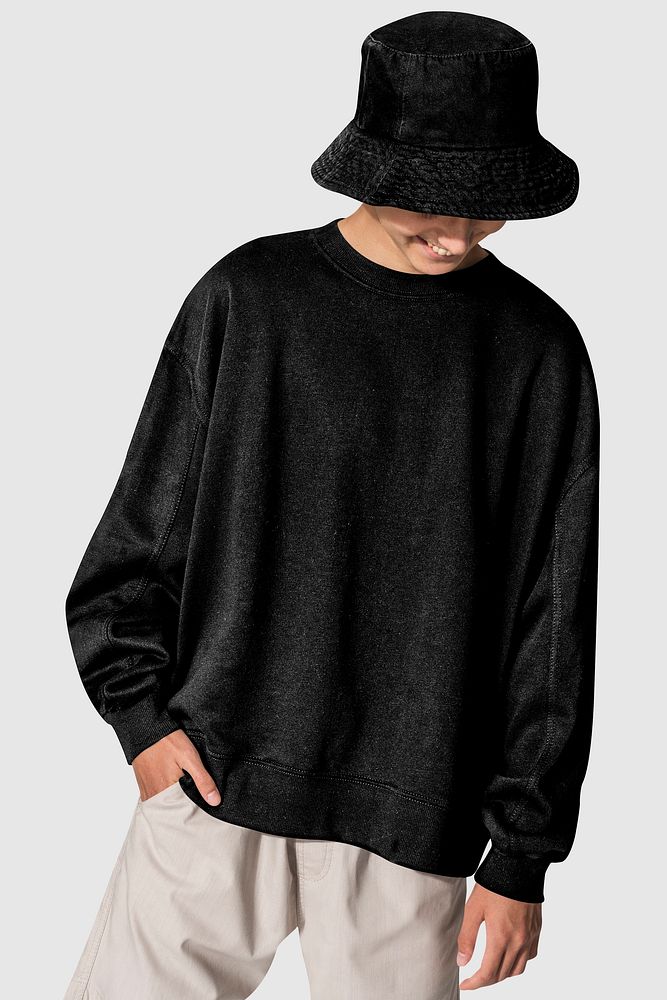 Black sweater, casual apparel with design space