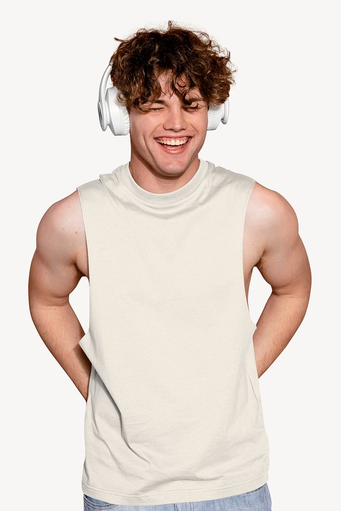 Tank top mockup, men's apparel design psd