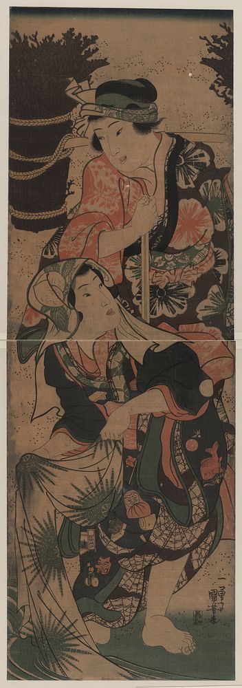 Shibakari to sentaku (1844&ndash;1854) print in high resolution by Utagawa Kuniyoshi. Original from the Library of Congress. 