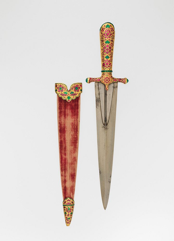 Dagger with Scabbard, Indian, Mughal