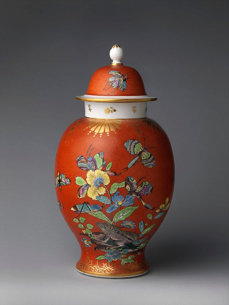 Vase with cover (one of a pair)