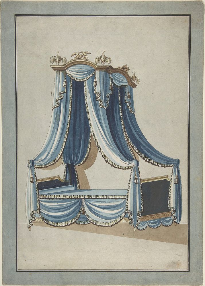 Design for a Canopy Bed  by Anonymous, French, 18th century