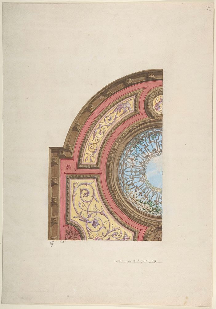 Design for Ceiling, Hôtel Cottier